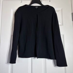 Eileen Fisher Wool Blend Cardigan Sweater Large Black